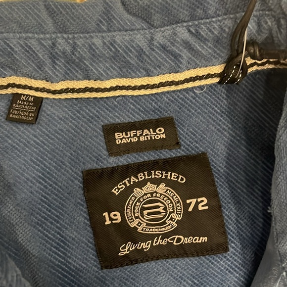 Buffalo Men’s David Bitton Blue Shirt Jacket size M NWT - Picture 5 of 9